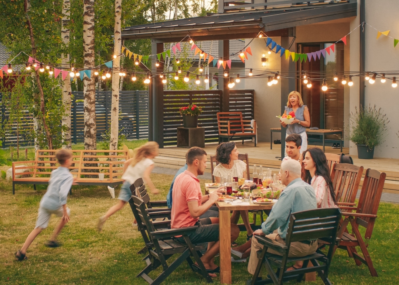 Family Backyard Dinner